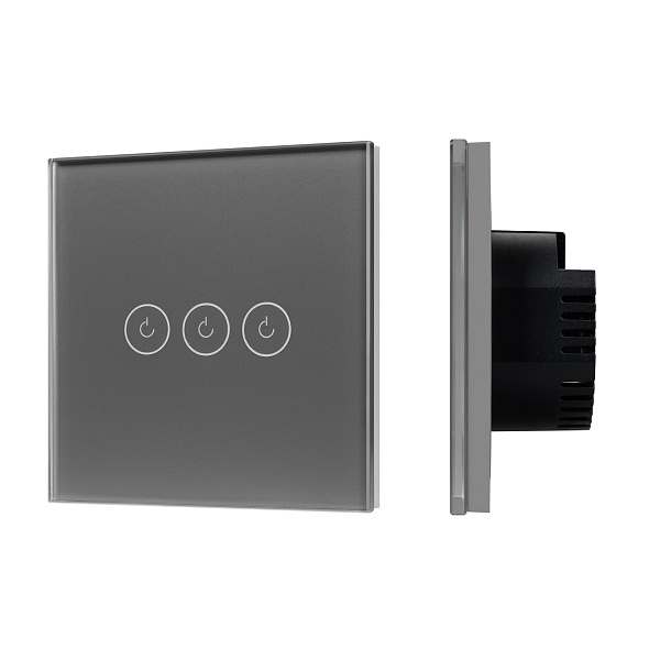 Выключатель сенсорный SWT-OMALI-S03-ZB-GR (250V, 10A, Zigbee) (Arlight, Стекло) Lednikoff