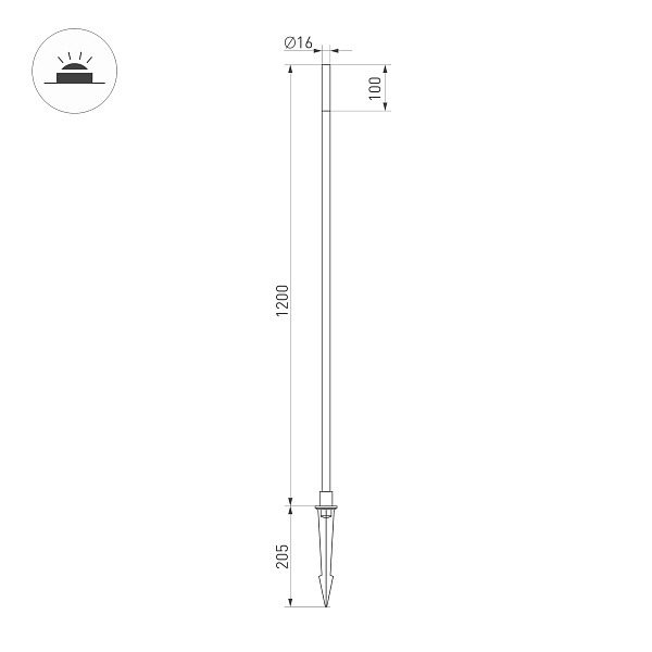 Светильник KT-CANNA-L1200-1W Warm3000 (DG, 110 deg, 24V) (Arlight, IP65 Металл, 3 года) Lednikoff