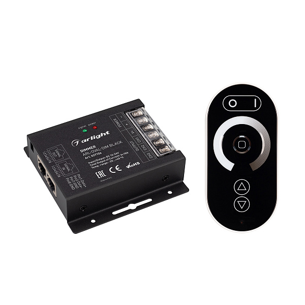 Диммер ARL-OVAL-DIM Black (12-24V, 3x10A, ПДУ Овал, RF, RJ45) (Arlight, IP20 Металл, 3 года) Lednikoff