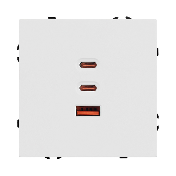 ARL NOBE USB Розетка тип А+С+С софт-тач белый кварц SCT-MUACC-SFPL-FC-WH (65W, QC3) (Arlight, -) Lednikoff