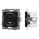 Механизм USB розетки SCT-MUAC-PL-BK-V (5V, 3A, QC4) (Arlight, -) Lednikoff