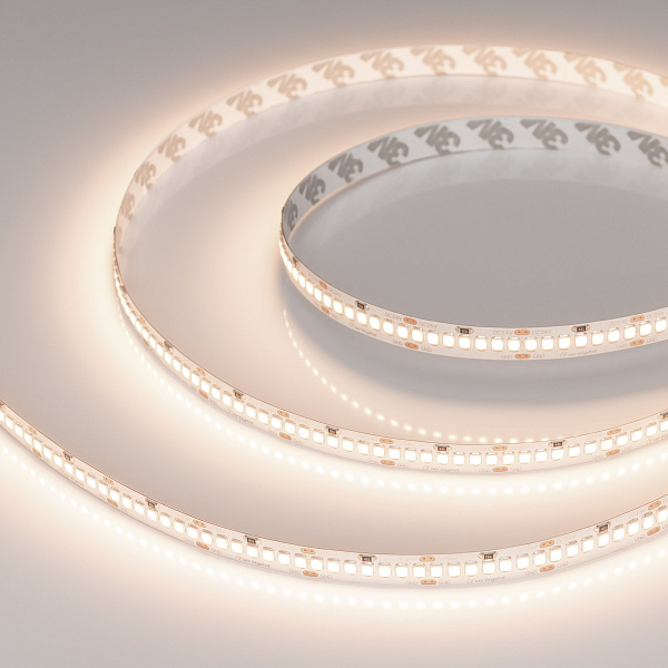 Светодиодная лента RT-A252-10mm 24V Warm3500 (11 W/m, IP20, 2835, 5m) (Arlight, Открытый) Lednikoff