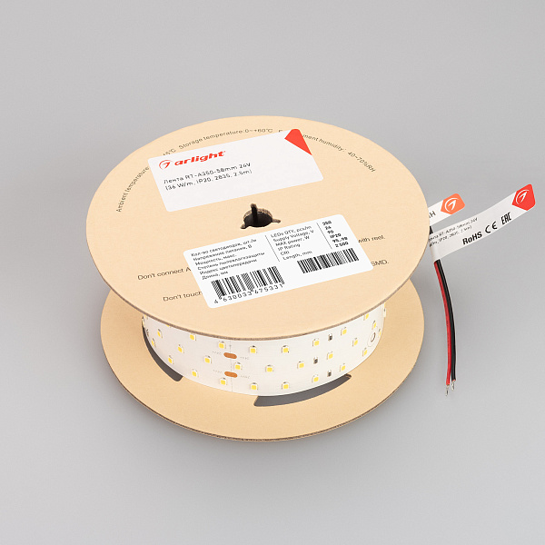 Светодиодная лента RT 2-2500 24V Warm2700 5x2 (2835, 875 LED, CRI98) (Arlight, 36 Вт/м, IP20) Lednikoff