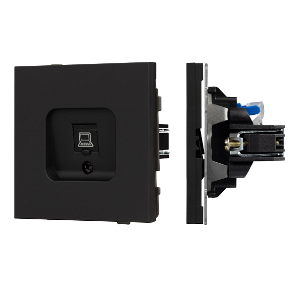 Механизм компьютерной розетки SCT-TENDO-MPC1-SFPL-BK (RJ-45, CAT6) (Arlight, Матовый черный) Lednikoff