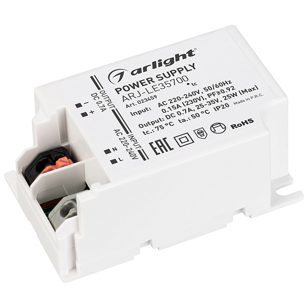 Блок питания ARJ-LE35700 (25W, 700mA, PFC) (Arlight, IP20 Пластик, 3 года) Lednikoff
