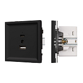 Механизм USB розетки SCT-TENDO-MUAC-SFPL-BK (5V, 3A, QC3) (Arlight, Матовый черный)