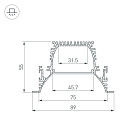 Профиль ARH-POWER-W90-F-COMFORT-2000 ANOD (Arlight, Алюминий) Lednikoff