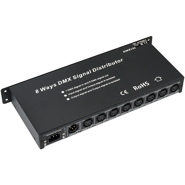 Контроллер-распределитель LN-DMX-8CH (230V) (Arlight, IP20 Металл, 1 год) Lednikoff