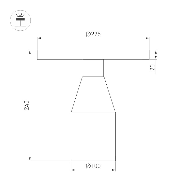Светильник SP-CROOD-TAB-R22.5x24-7W Warm3200-MIX (SG-GN, 140 deg, 230V) (Arlight, IP20, Мрамор, 5 лет) Lednikoff