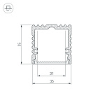Профиль с экраном ALU-POWER-W35S-2000 ANOD+FROST (Arlight, Алюминий) Lednikoff