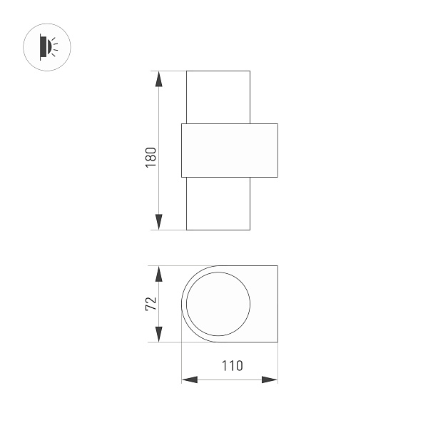 Светильник SP-SPICY-WALL-TWIN-S180x72-2x6W Day4000 (BK, 40 deg) (Arlight, IP20 Металл, 3 года)