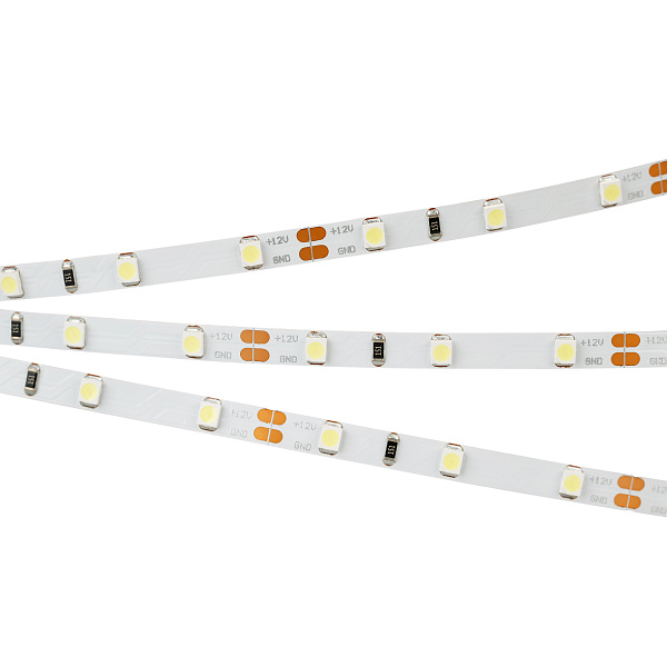 Светодиодная лента RT-A60-5mm 12V Day4000 (4.8 W/m, IP20, 2835, 5m) (Arlight, 4.8 Вт/м, IP20) Lednikoff