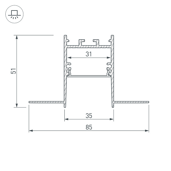 Профиль SL-COMFORT32-FANTOM-2000 ANOD (Arlight, Алюминий) Lednikoff