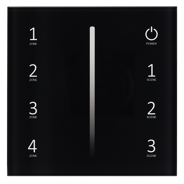 Панель Sens SMART-P17-DIM Black (230V, 4 зоны, 2.4G) (Arlight, IP20 Пластик, 5 лет) Lednikoff