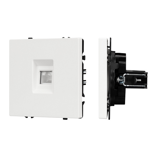 ARL NOBE Розетка компьютерная софт-тач белый кварц SCT-MPC1-SFPL-WH (RJ-45, CAT6) (Arlight, -) Lednikoff