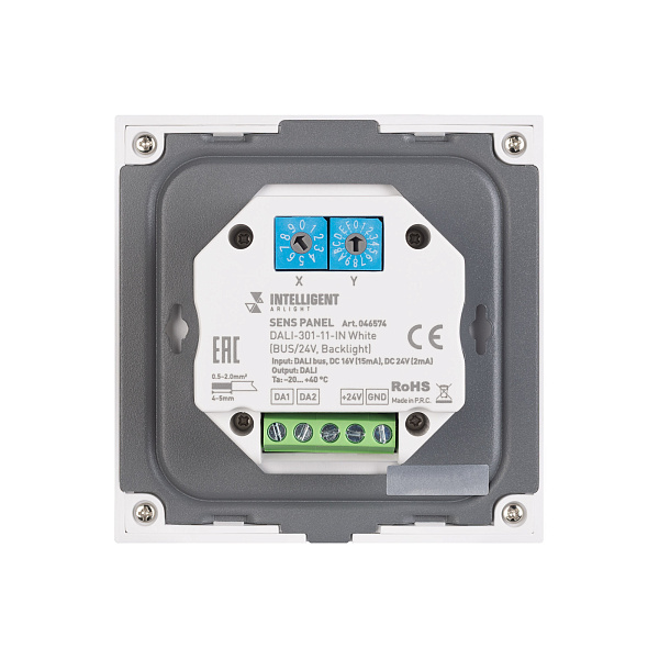 INTELLIGENT ARLIGHT Сенсорная панель DALI-301-11-IN White (BUS/24V, Backlight) (IARL, IP20 Пластик, 5 лет) Lednikoff