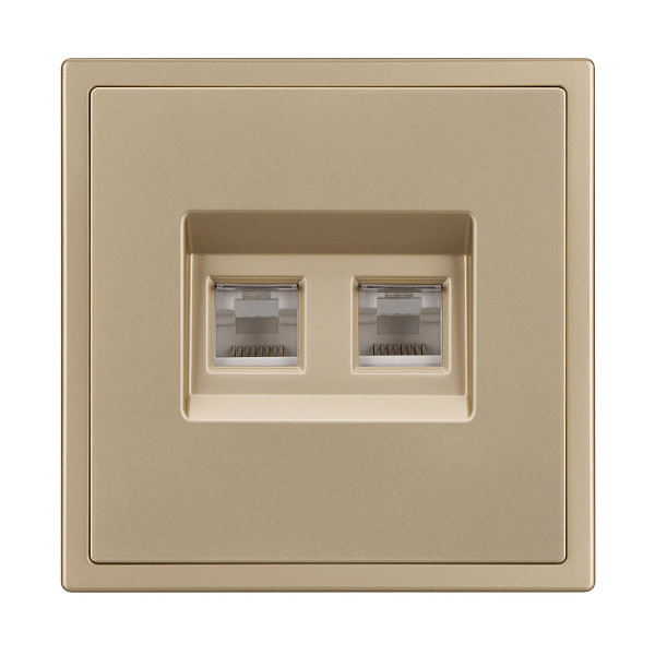Механизм сдвоенной компьютерной розетки SCT-NOBE-MPC2-SFPL-GD (RJ-45, CAT6) (Arlight, Золотой песок) Lednikoff