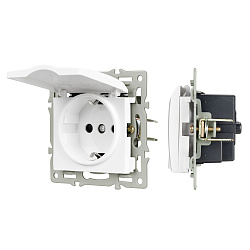 Механизм розетки влагозащищённый SCT-MCP-PL-WH (250V, 16A) (Arlight, -)