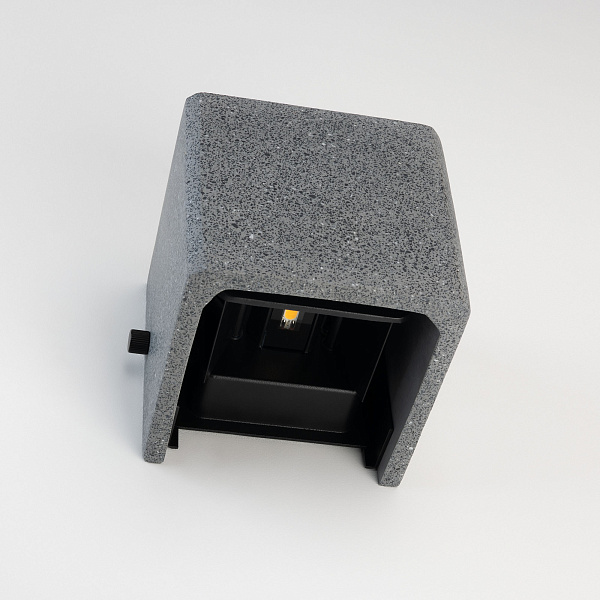 Светильник LGD-PERAN-WALL-S120x120-6W Warm3000 (BK, 0-80 deg, 230V) (Arlight, IP65 Бетон, 3 года) Lednikoff