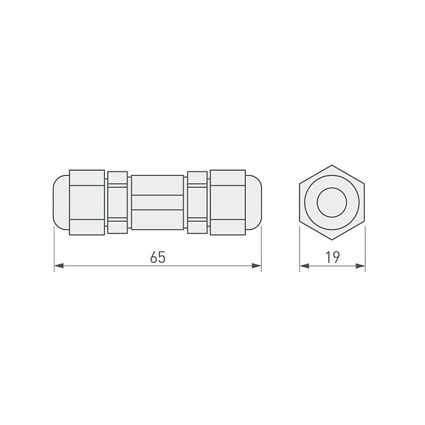 Соединитель KLW-2 (4-10mm, IP67) (Arlight, Пластик) Lednikoff