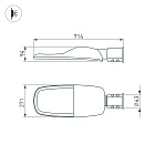 Светильник OXOR-TURI-714х271-120W Warm3000 (GR, 144x75 deg, 230V) IP66 (Arlight, -) Lednikoff