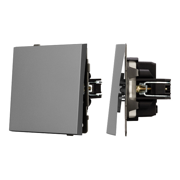 Механизм выключателя одноклавишный перекрёстный SWT-TENDO-MKX1-PL-GR (230V, 10A) (Arlight, Графитовый) Lednikoff