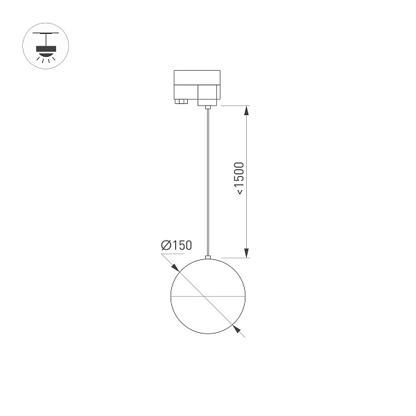 Светильник LGD-EMISFERO-TRACK-HANG-4TR-R150-11W Day4000 (BK, 170 deg, 230V) (Arlight, IP20 Металл, 3 года)
