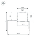 Профиль FANTOM-W20-H20-EDGE-2000 ANOD (Arlight, Алюминий) Lednikoff