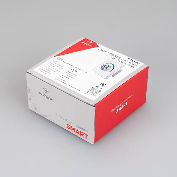Панель SMART-P5-RGB-G-IN White (3V, Rotary, 2.4G) (Arlight, IP20 Пластик, 5 лет) Lednikoff