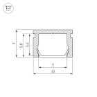 Профиль PIK-1007-2000 ANOD BLACK (Arlight, Алюминий) Lednikoff