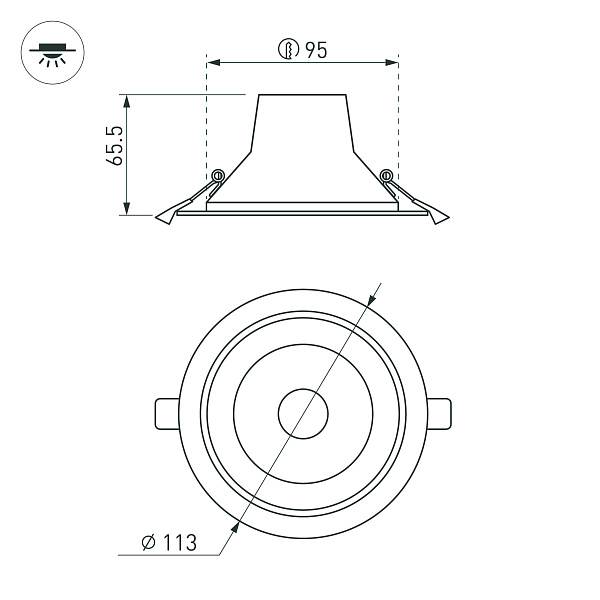 Светильник LTD-LEGEND-R115-10W White6000 (WH, 50 deg) (Arlight, IP20 Металл, 3 года) Lednikoff
