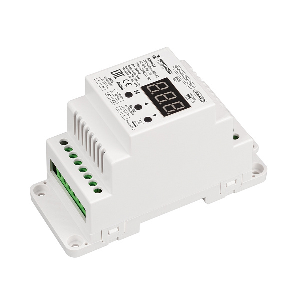 INTELLIGENT ARLIGHT Диммер DALI-TRIAC-601-82-D2-DRI-PS-DIN White (230V, 1x1.5A) (IARL, IP20 Пластик, 5 лет) Lednikoff