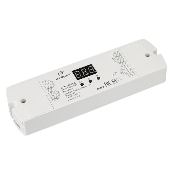 Конвертер SMART-K38-DMX (12-24V, SPI, 2.4G) (Arlight, IP20 Пластик, 5 лет) Lednikoff