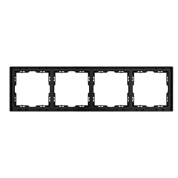 ARL NOBE Рамка универсальная пластиковая софт-тач 4 поста черный оникс FRM-SFPL-4-BK (Arlight, -) Lednikoff