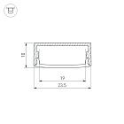 Профиль с экраном ARH-WIDE-H10-2000 ANOD+OPAL (Arlight, Алюминий) Lednikoff
