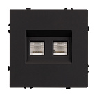Механизм сдвоенной компьютерной розетки SCT-NOBE-MPC2-SFPL-BK (RJ-45, CAT6) (Arlight, Черный оникс) Lednikoff