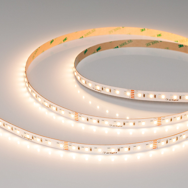 Светодиодная лента RT-A168-10mm 24V RGBW-Warm (20 W/m, IP20, 5m) (Arlight, высок.эфф.150 лм/Вт) Lednikoff