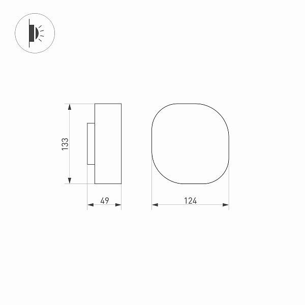 Светильник LGD-SWAMP-WALL-7W Warm3000 (GR, 93 deg, 230V) (Arlight, IP65 Металл, 3 года) Lednikoff