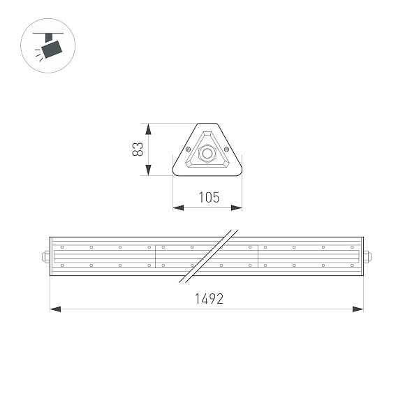 Светильник SP-LAGERN-L1500-250W Day5000 (WH, 60х110 deg, 230V) (Arlight, IP65 Металл, 5 лет) Lednikoff