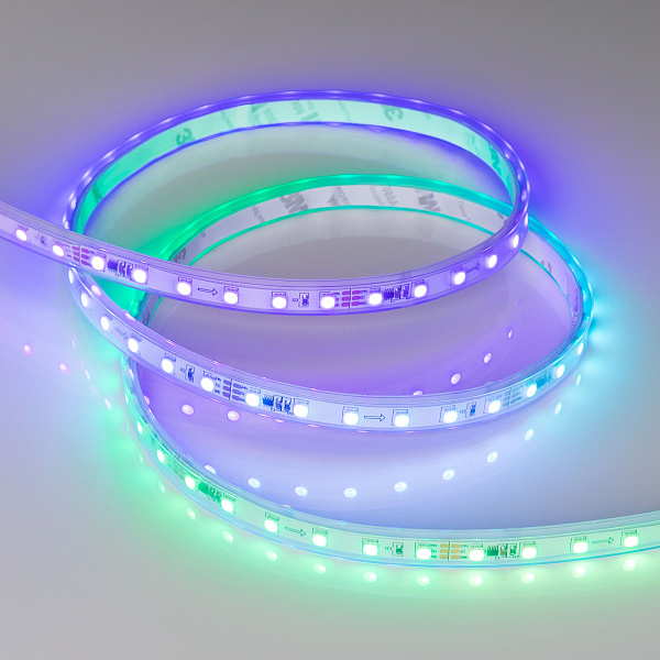 Светодиодная лента герметичная SPI-P-F72-11mm 24V RGB-PX6 (14.4 W/m, IP66, 3535, 5m) (Arlight, бегущий огонь) Lednikoff