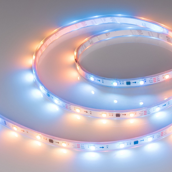 Светодиодная лента герметичная SPI-P-B30-12mm 12V RGB-PX3 (7.2W/m, IP66, 5060, 5m) (Arlight, бегущий огонь) Lednikoff