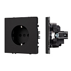ARL NOBE Розетка зк со шторками софт-тач черный оникс SCT-MEU-SFPL-BK (250V, 16A) (Arlight, -) Lednikoff
