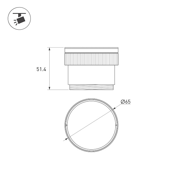 Насадка с изменяемым углом LGD-ARTIFACT-ZOOMLENS-R65 (BK, 10-50 deg) (Arlight, Металл) Lednikoff
