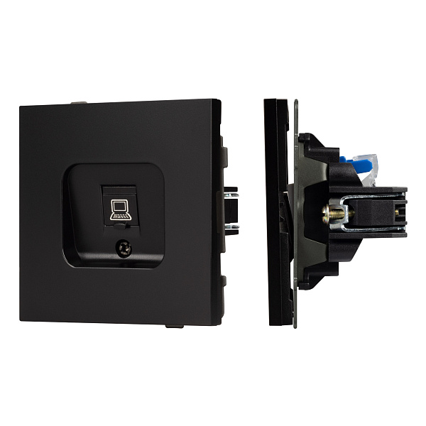 Механизм компьютерной розетки SCT-TENDO-MPC1-PL-BK (RJ-45, CAT6) (Arlight, Черный) Lednikoff