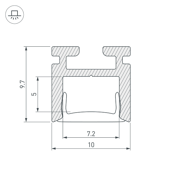 Профиль PIK-1010-2000 ANOD (Arlight, Алюминий) Lednikoff
