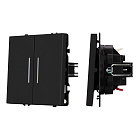 Механизм выключателя двухклавишный проходной LED SWT-NOBE-MKP2-SFPL-L-BK (230V, 10A) (Arlight, Черный оникс) Lednikoff