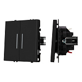 Механизм выключателя двухклавишный проходной LED SWT-NOBE-MKP2-SFPL-L-BK (230V, 10A) (Arlight, Черный оникс)