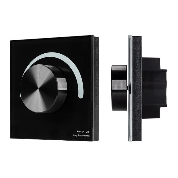 Панель SMART-P91-DIM-G-SUF Black (230V, Rotary, 2.4G) (Arlight, IP20 Пластик, 5 лет) Lednikoff
