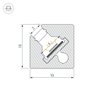 Профиль с экраном SL-KANT-H10-SQUARE-2000 IRON GREY (Arlight, Алюминий+пластик) Lednikoff