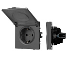 Механизм розетки влагозащищённый SCT-NOBE-MCP-SFPL-GR (230V, 16A) (Arlight, Серый базальт) Lednikoff